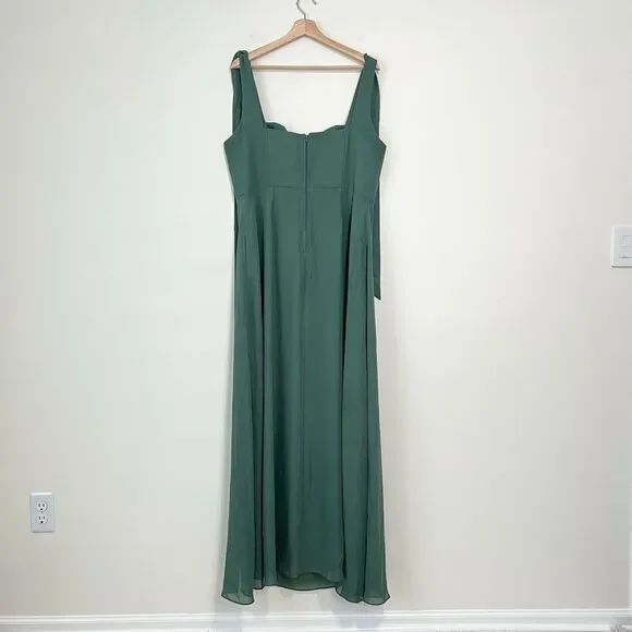 Birdy Grey Crepe Sea Glass Alex Convertible Formal Maxi Gown Slit Dress  Size 2XL - greenwatershopping.com